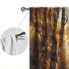 2pcs Birch Forest Oil Painting Printed Curtain for Home Decor - Rod Pocket Window Treatment for Bedroom, Office, Kitchen