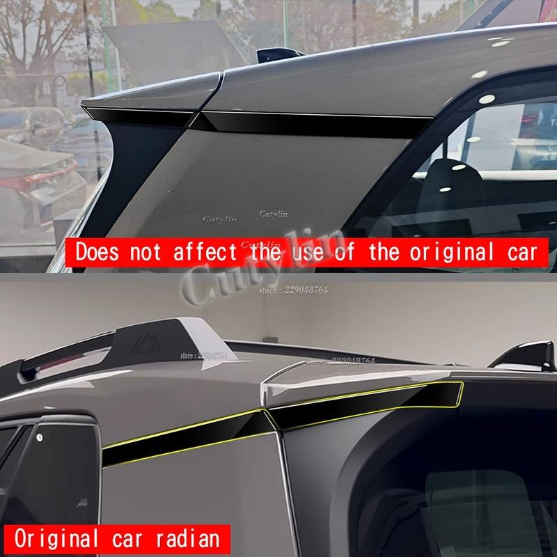 For Toyato Rav4 RAV 4 2026 2027 ABS Black Carbon Fiber Car A Pillar Cover Trim Rear Window Tail Wing Decorative Strip styling