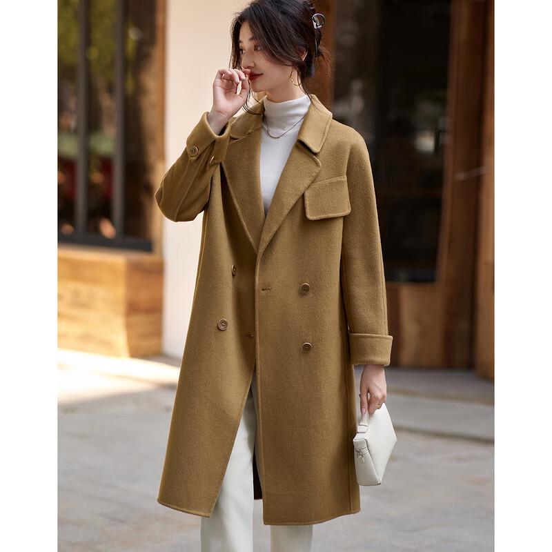 Elegant Mid-length Wool Blend Coat for Women