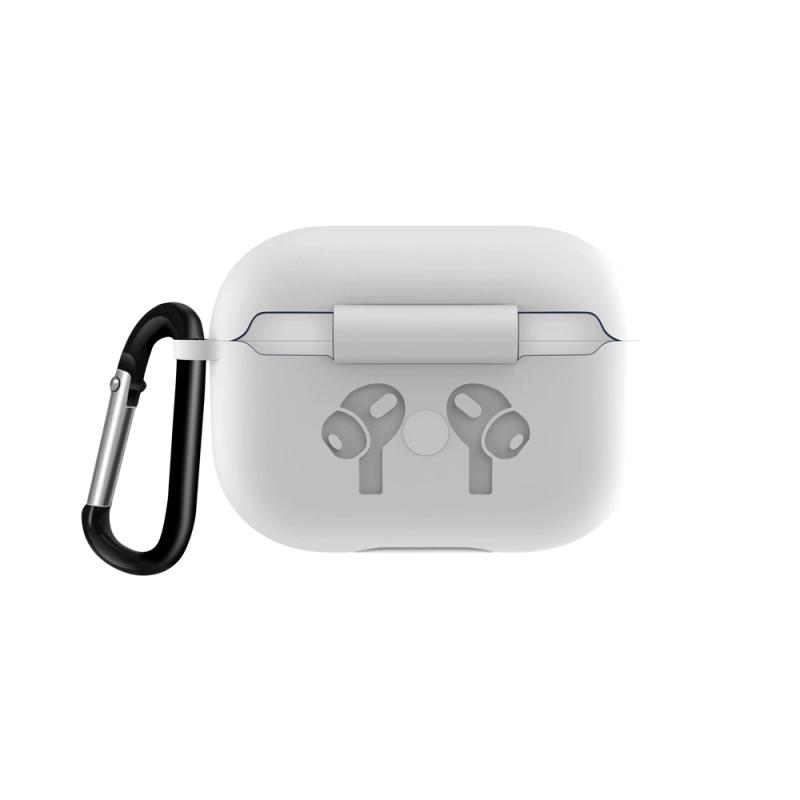 Silikonové pouzdro pro AirPods Pro proti pádu a proti poškrábání Nárazuvzdorný kryt s háčkem na klíče