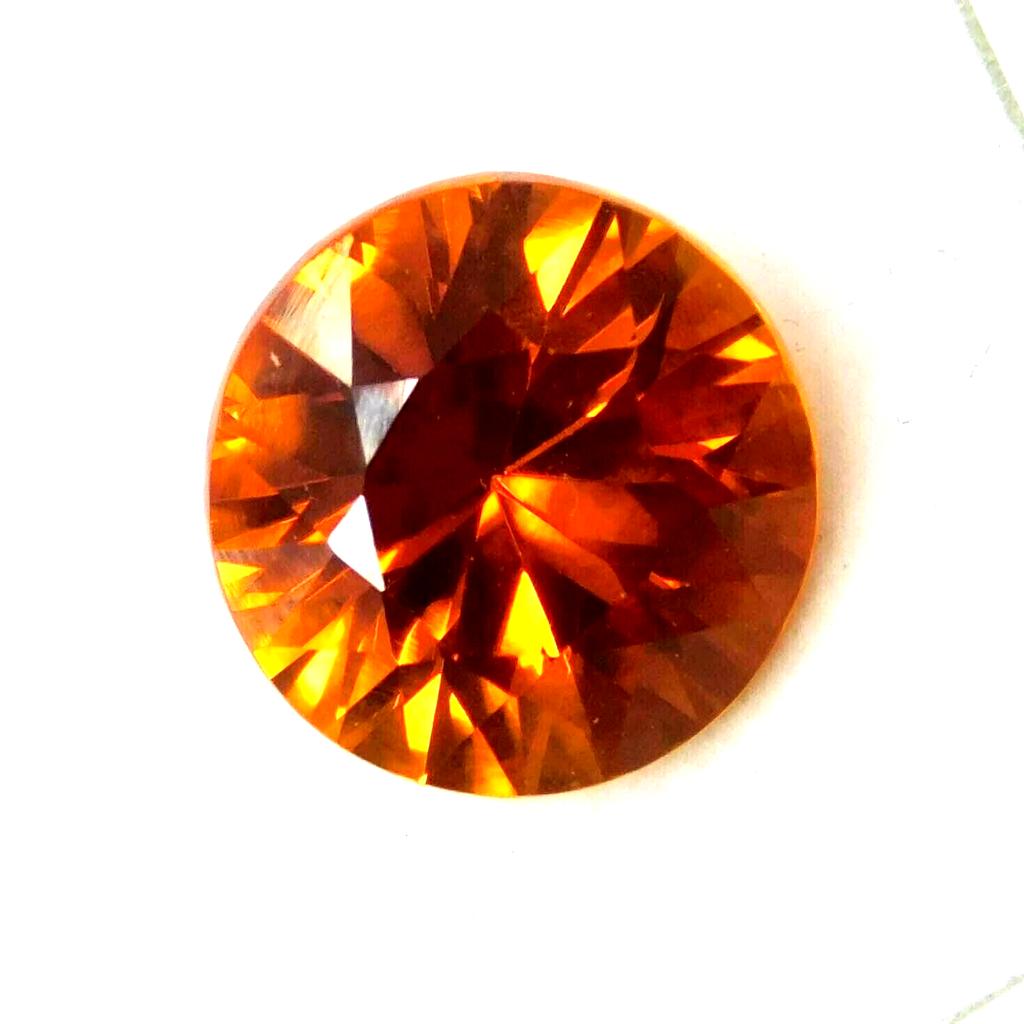 Orange Sapphire 8.00 Ct Precious NATURAL Round  Shape CERTIFIED Loose Gemstone Aq-706033