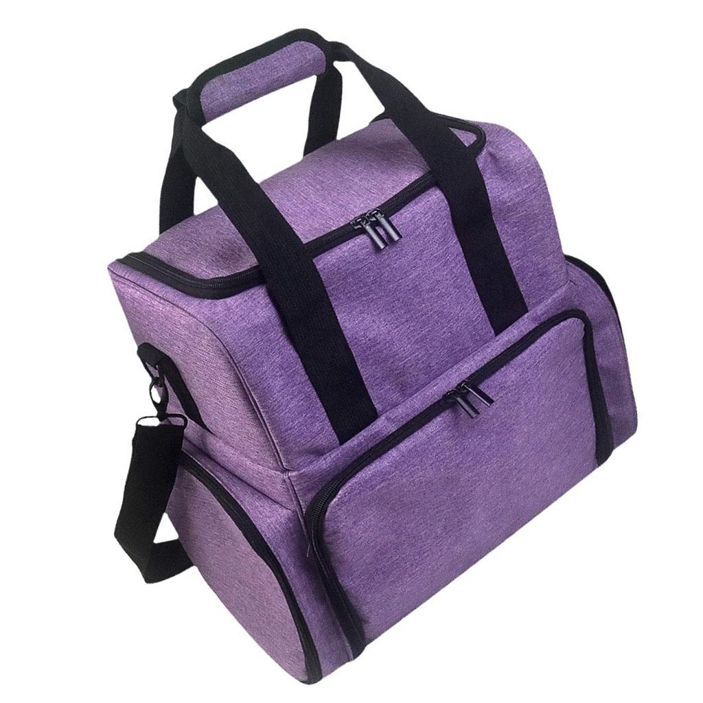 Portable Nails Polish Storage Case for Bottles with Double Layer Manicure Tools Organizers and Nail Dryer Compartment