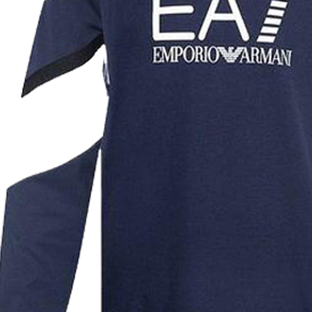 Emporio Armani EA7 Logo Print Crew Neck Cotton Long Sleeve Sweatshirt Men Sweatshirt Blue 6KPM03-PJ3MZ-1554