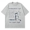 Unisex Schrodinger's Cat Graphic T-shirt Funny Science Physics Print Oversized Streetwear Short Sleeve Top