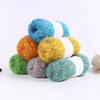 3 Rolls Comfortable Crochet Thread Rainbow Color Dot Mohair Yarn Hand Knitting Yarn Soft Yarn for Hat Blankets Scarves