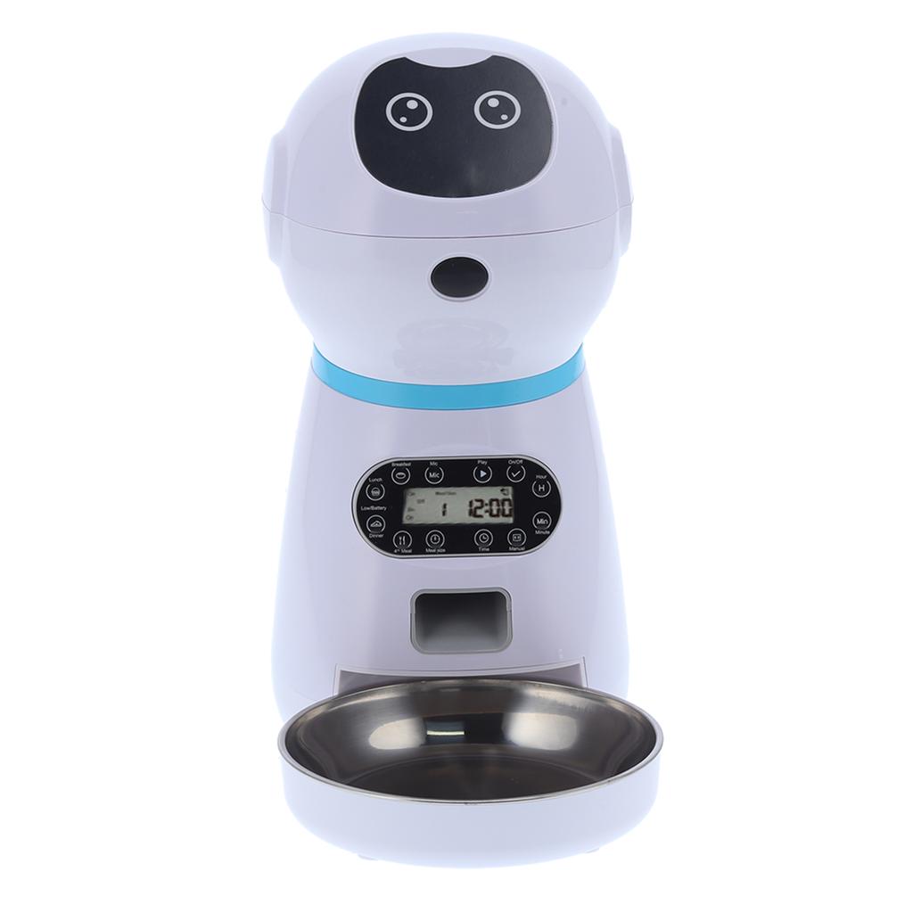 Automatischer Futterspender für Haustiere, Roboterform, für Katzen und Hunde, Futterspender mit Schüssel