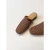 Simple hand-woven hollowed-out one-pedal bag head shoes, women's low heels, comfortable and cool slippers