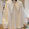 Plus Size Autumn Long Sleeve Loose Doll Collar Shirt For Women