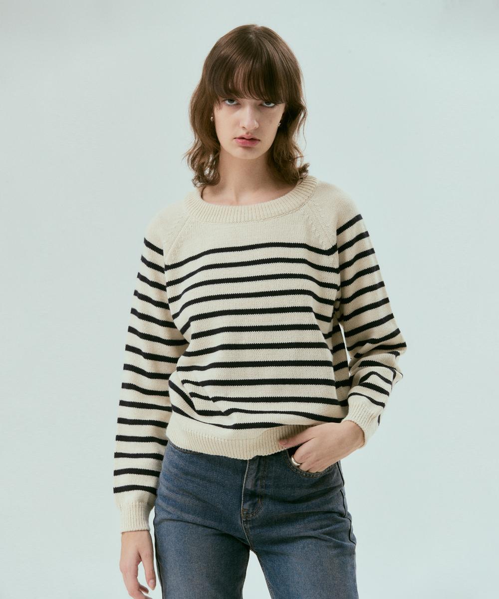 Sillen Raglan Stripe Knit (Ivory) Ivory/Free
