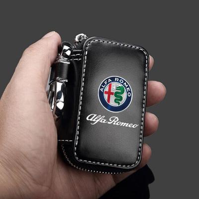 Car Keychain Wallet Zipper Key Pouch Bag For Alfa Romeo STELVIO Giulia 159 Giulietta 147 Mito 156 MTO Sportiva Car Accessories
