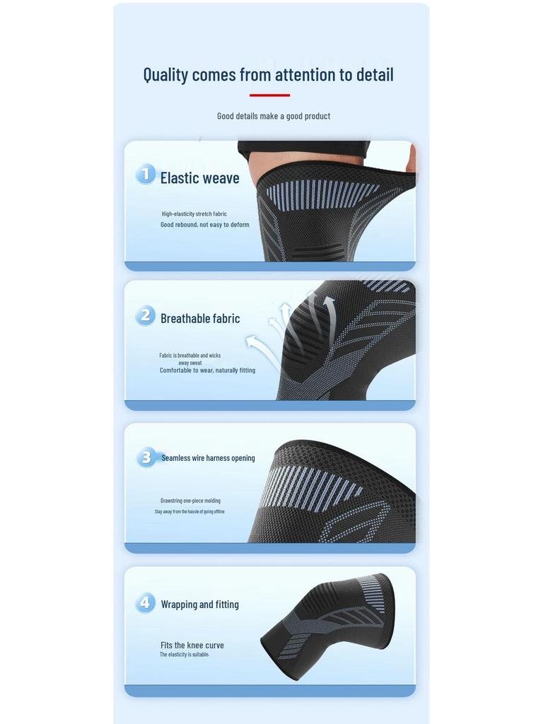 Knit Breathable Sports Knee Pads for Men - Compression Support for Basketball, Cycling, and Meniscus Protection