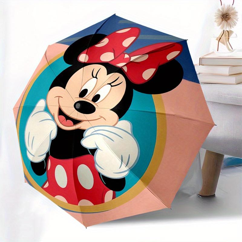 Minnie Mouse Automatic Opening and Closing Umbrella, Compact Travel Umbrella, Lightweight and Portable, Suitable for Beach Commuting Busines