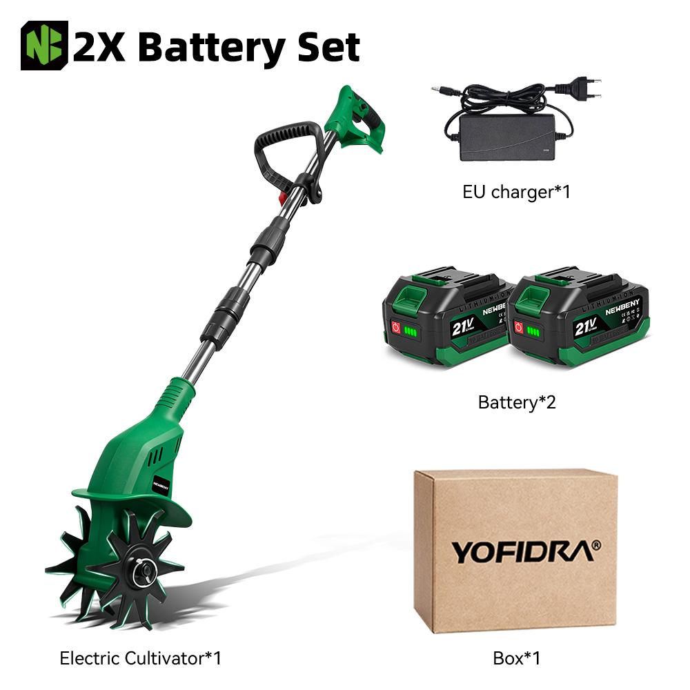 Newbeny 1600W 150MM Electric Rotary Tiller Cultivator Portable Grass Trimmer Soil Turning Lawn Mower Tool for Makita Battery Pin