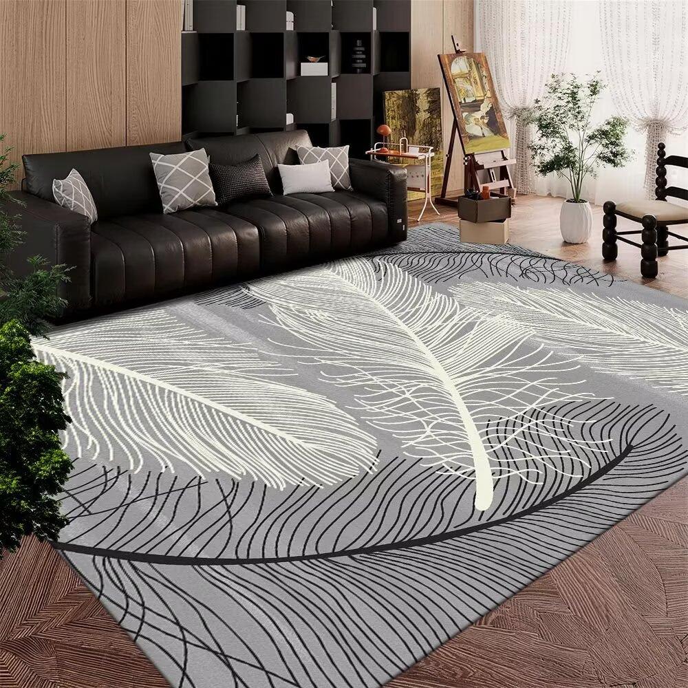 Modern Abstract Swirl Stripe Large Area Rug Non Slip Stain Resistant Floor Mat Living Room Bedroom Sofa Home Decor