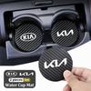 2 Stück Auto Innenraum Leder Untersetzer Anti-Rutsch Wasserbecher Pad Für Kia Sportage Carnival Seltos Sorento Rio Borrego Forte Ceed Cerato