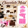 Silicone Graduation Cap Diploma Mold Set for Fondant Cake Chocolate Baking Decoration Tools Flexible Non-Stick Molds for Edible Crafting