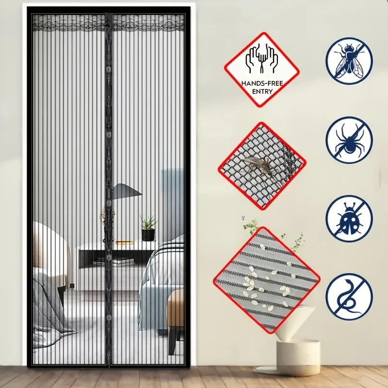 Zasłona przeciw komarom Moskitiera na okno Siatka na muchy Samozamykające drzwi Zasłony wentylacyjne do domu Siatka magnetyczna