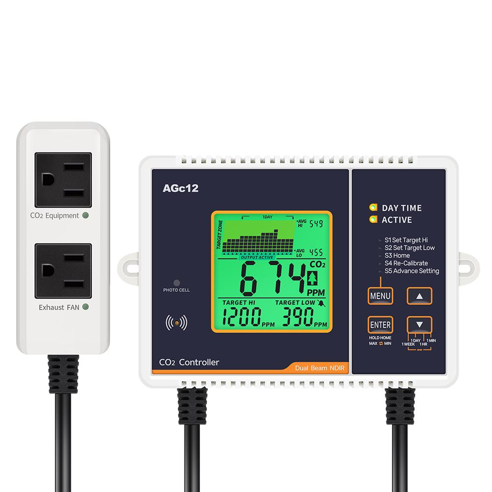 Carbon Dioxide Controller CO2 IAQ Monitor for Greenhouse Planting Factory Relay Function Dioxide Controller and Pressure Reducer