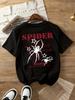 2026 New Design Spider Web Print Unisexs and Unisexs Pure Cotton TShirt Spring and Summer Party Casual Loose Short Sleeve