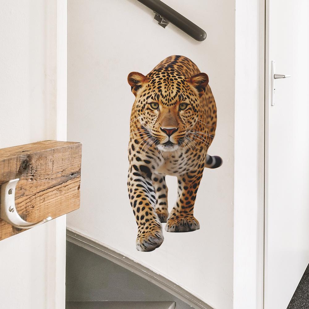 Fun-b27 Simulation Animal Majestic Leopard Bedroom Living Room Home Background Decoration Wall Sticker