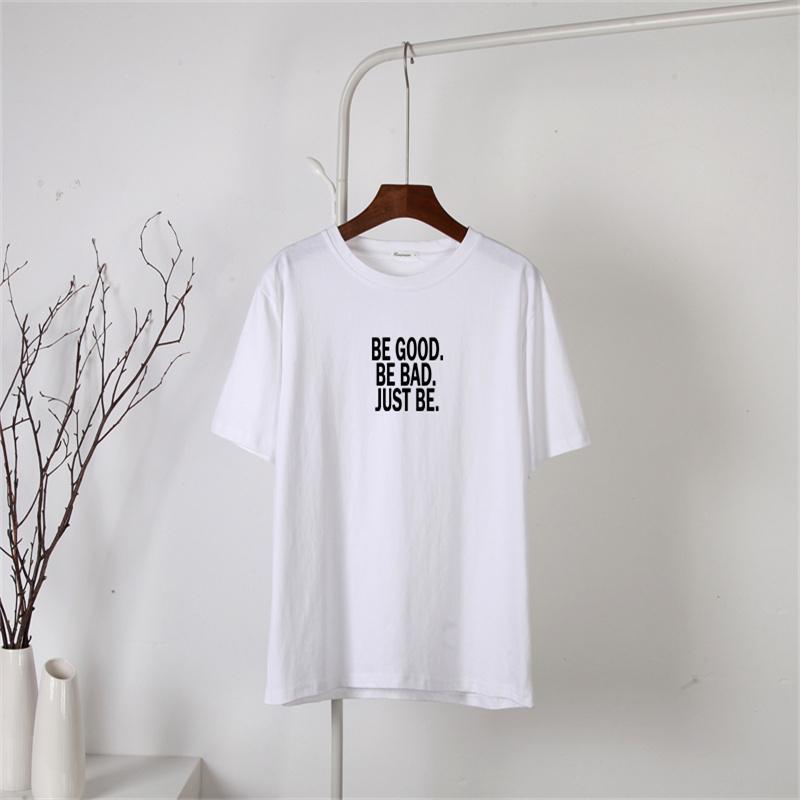 Shellsuning Loose Cotton Letter Printed Tees Oversized Soft Short Sleeve Female Tops Summer Casual High Street T Shirts Women 2023