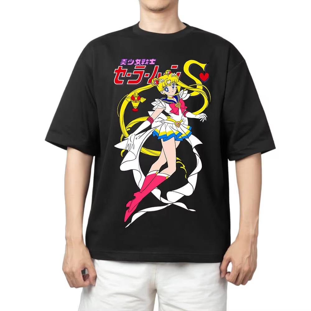 Hot Sale Sailor Moon Anime Graphic Printed T-shirt Y2K Men Women Hip Hop Streetwear T-shirt Breathable and Comfortable Clothes