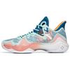 Shock Wave 4 Cushioning Anti-Slip And Wear-Resistant Coverage Support Mid-Top Basketball Shoes White Blue Pink Sneakers 112231106-2