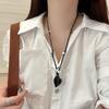 Irregular Love Heart Flower Beaded Pendant Necklace Adjustable Length Neckchain For Women Enamel Craft Jewelry