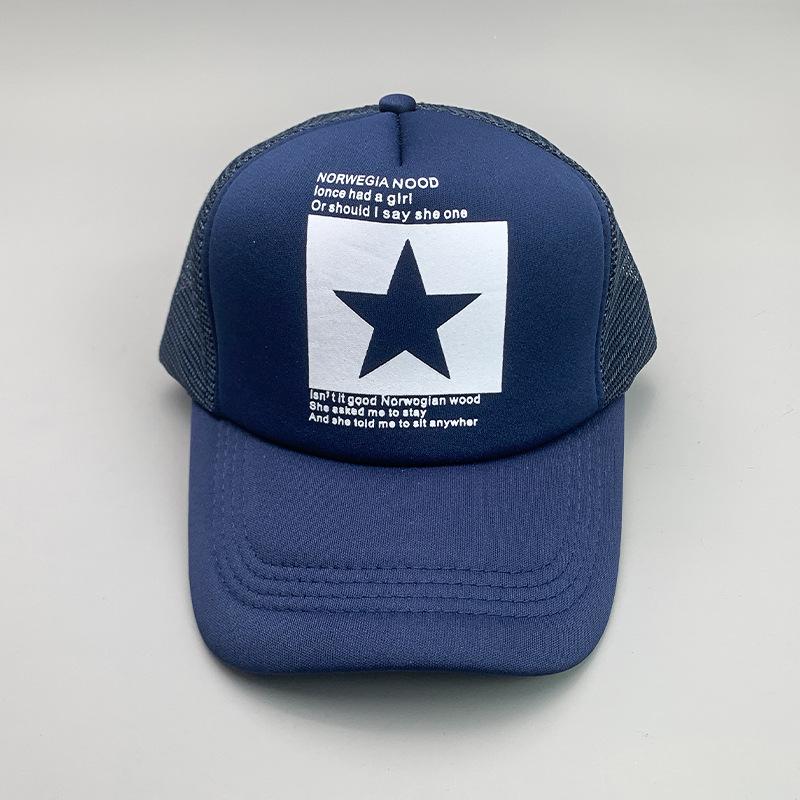 Breathable Cartoon Letter Fashion Men'S And Women'S Baseball Cap Cotton Hip Hop Skateboard Hollow Casual Sun Hat