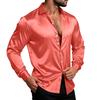 Men's Color Shirt Jacket Casual Loose Fit Breathable Long Sleeve Lapel Collar for Spring and Fall