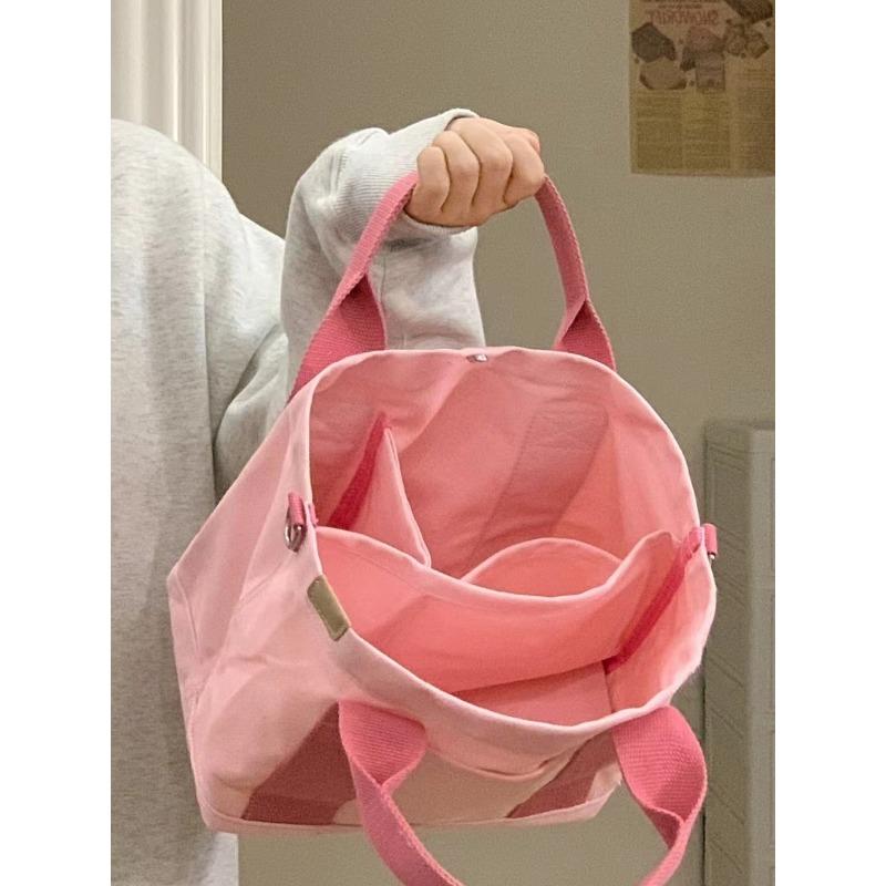 Tote bag women s new Lotte high-end messenger canvas bag commuter bento bag tote bag casual bag women