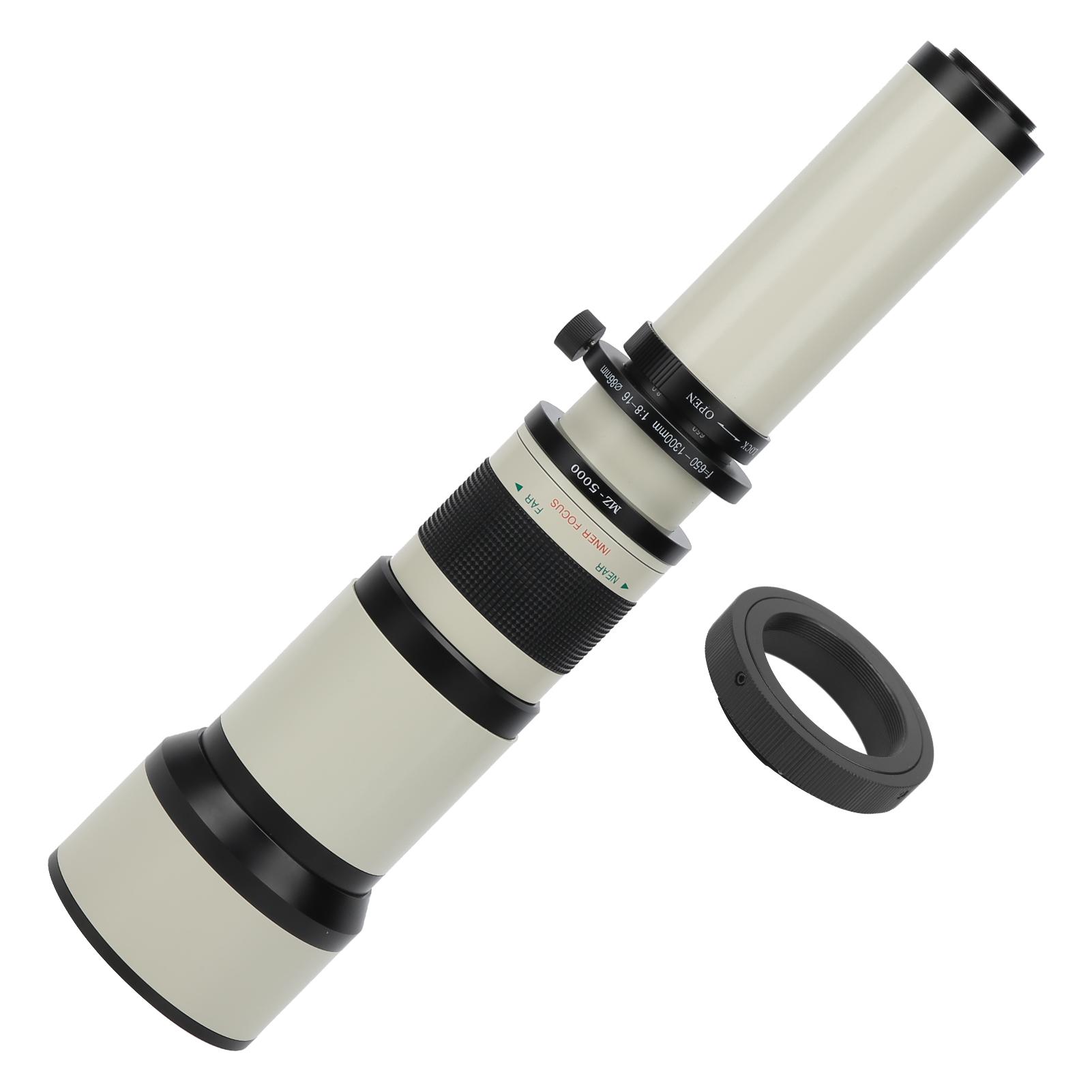 

6501300mm F8F16 Telephoto Manual Zoom Lens with Adapter Ring for Sony AFMount Camera
