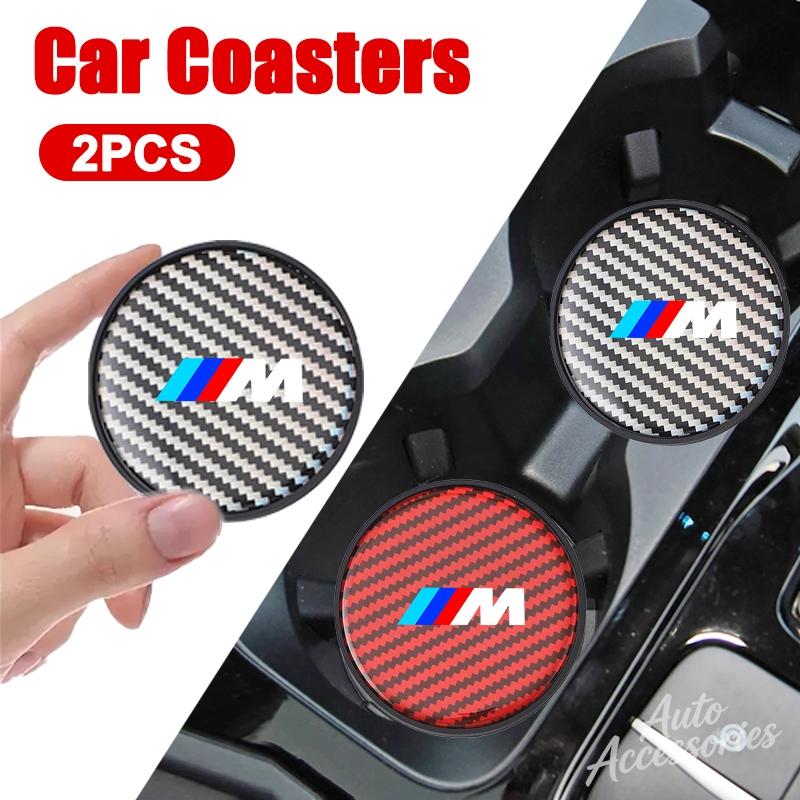 Car Water Coaster Cup Carbon Fiber PVC Coaster Mat Non-slip Accessory For BMW E93 F10 F20 F30 F40 F15 F25 F26 F31 F49 F86 M3 M5