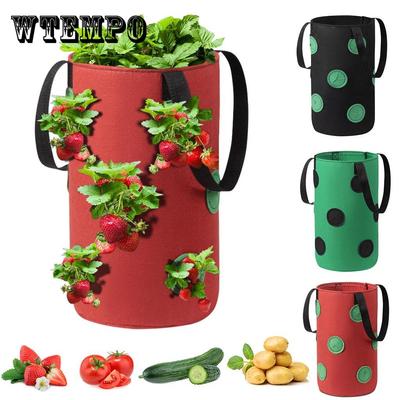 Hanging Strawberry Planting FeltCloth Planting Container Bag Thicken Garden Pot