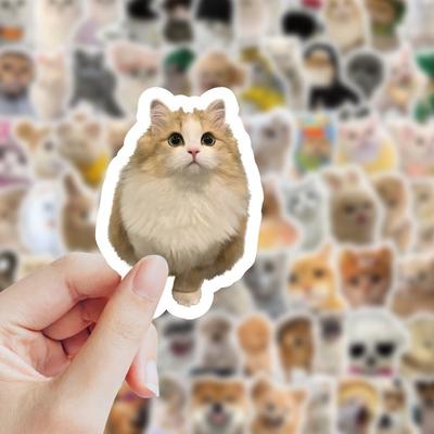 240 Pieces of Realistic Kitten Puppy Ins Cute Stickers Cute Pet Cat Creative Phone Notes Decorative Waterproof Stickers