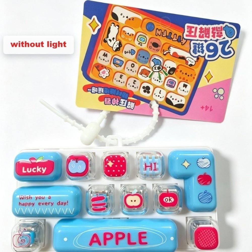 Clicker Sound 12 Keys Keyboard Keychain Pressable Keys Stress Relief Fidget Toy  Bag Ornaments