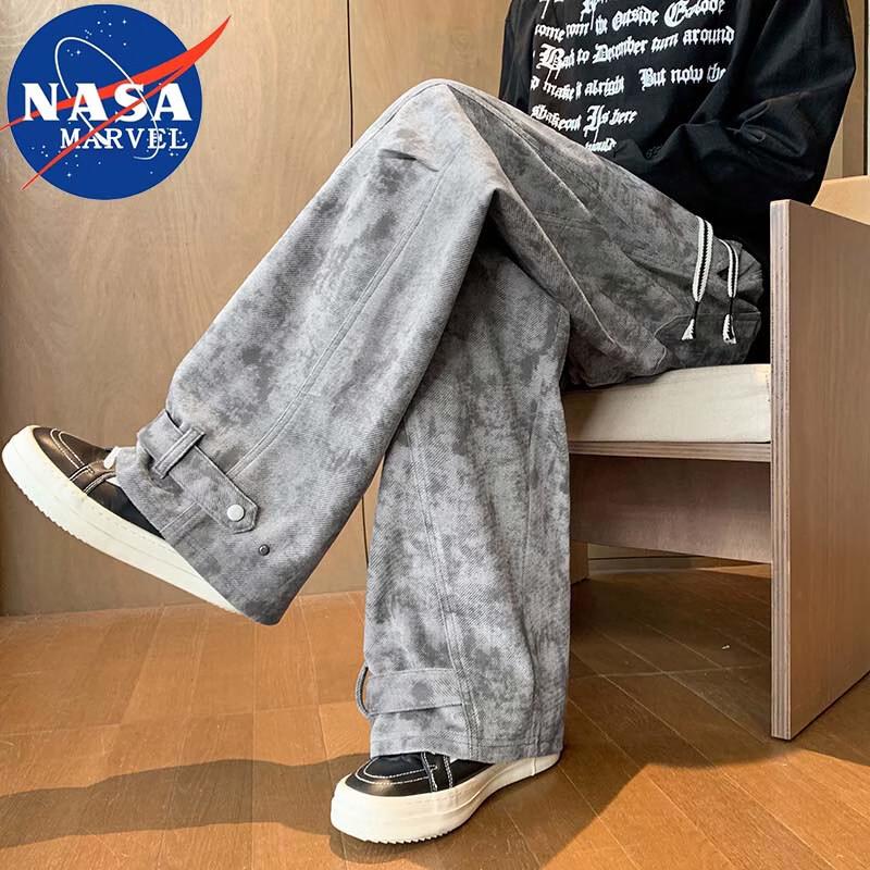 NASA MARVEL Men s Tie-Dye Wide-Leg Casual Pants M
