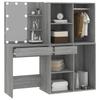 VidaXL LED Vanity Table with Cabinets Grey Sonoma Wood Based Material