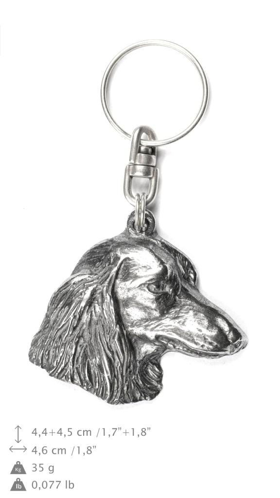 Dachshund - Pingente banhado a prata com um cachorro em uma caixa decorativa, decoração de bolsa, pingente de mochila da marca Art-Dog