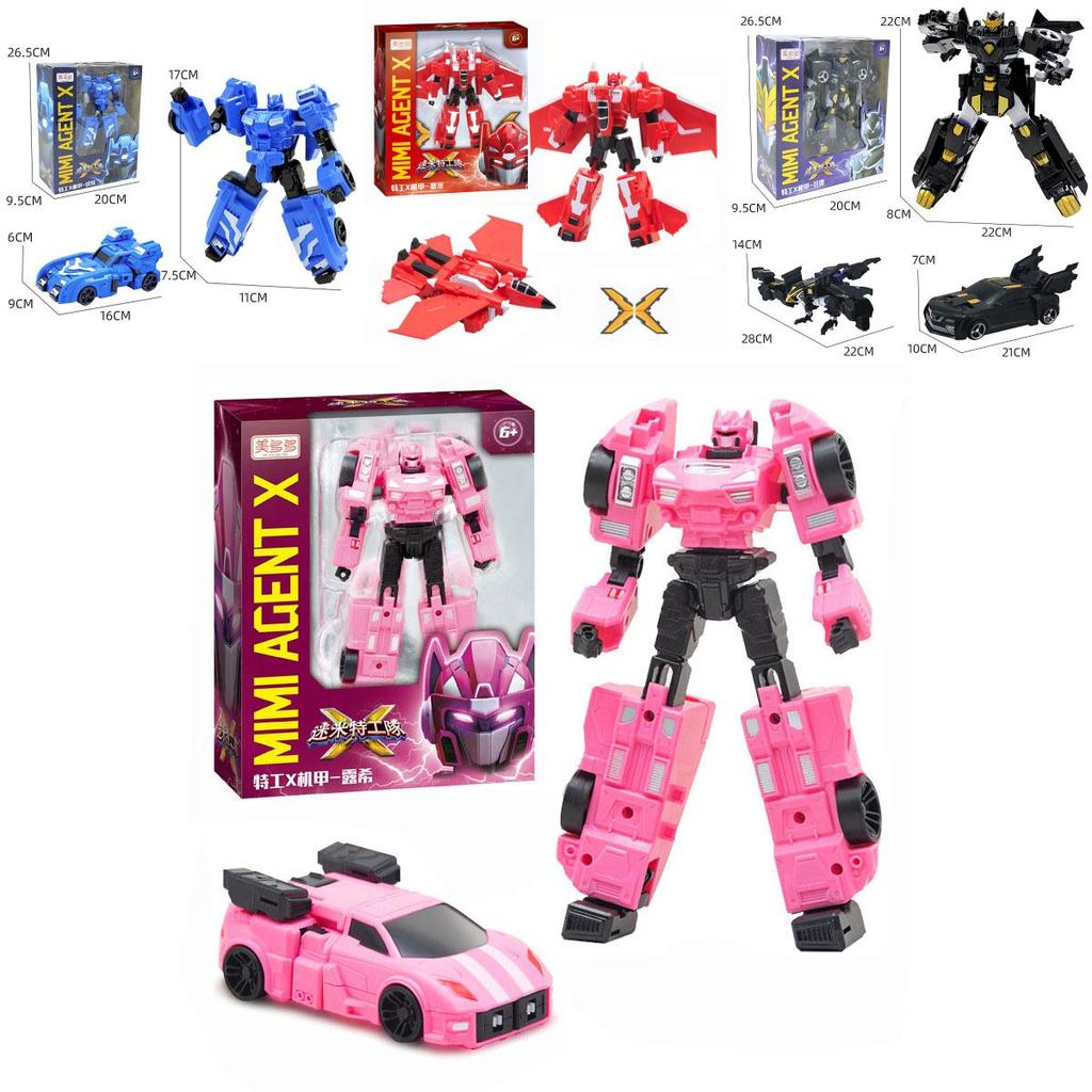 Miniforce X Lucybot Colorful 4 In 1 Transformer Car Robot Toy For Kids