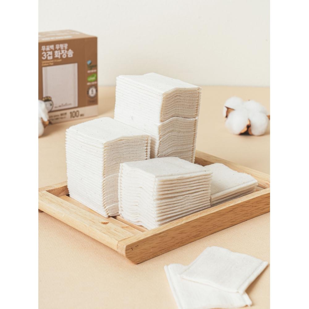 Daiso Unbleached 3 Ply Cotton Pads  100 Sheets