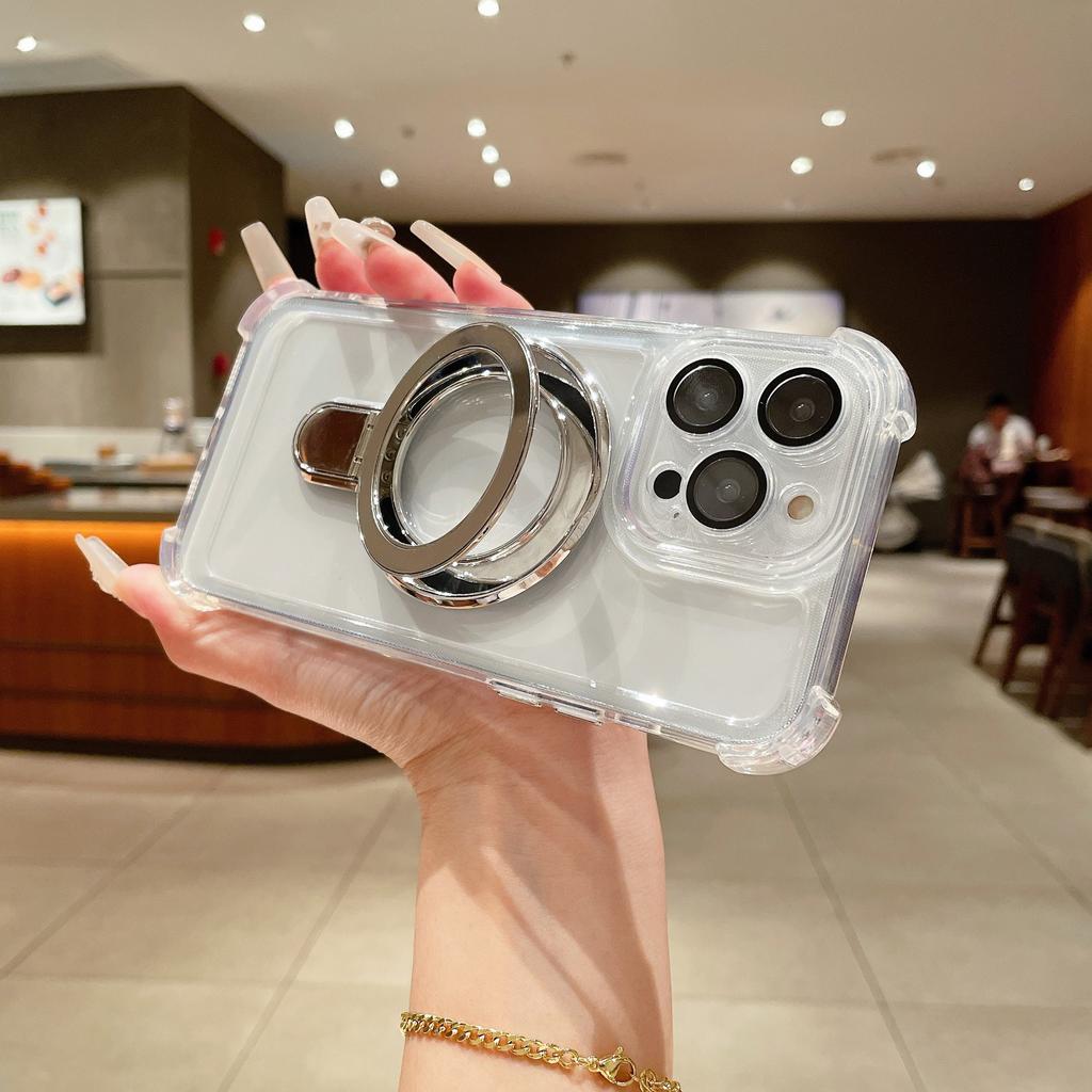 Anwendbar auf transparente magnetische Halterung iPhone17 Handyhülle mit Objektivfolie 15 Apple 16promax Sturzsicher Neues Modell