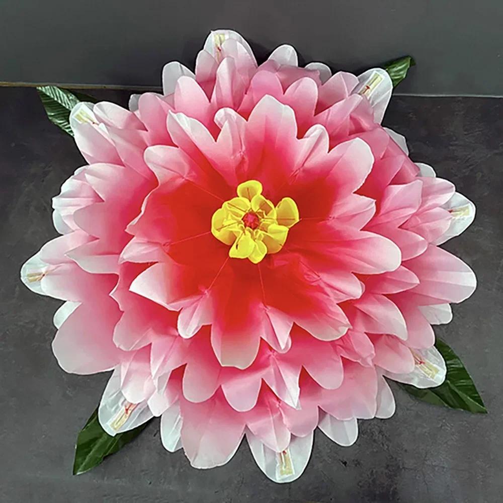 

Peony Production Magic Trick – 80cm Gradient Yellow/Red/Pink Flower, Stage & Hand Appearing Illusion Gimmick, Comedy рожевий