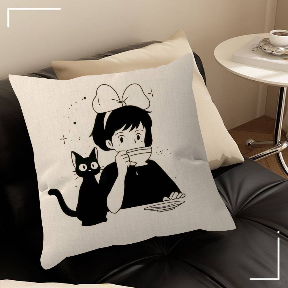 Cushion Cover Polyester Sofa Cushions Decorative Throw Pillows Home Decoration Pillowcover Anime K-Kikis Delivery Service-S