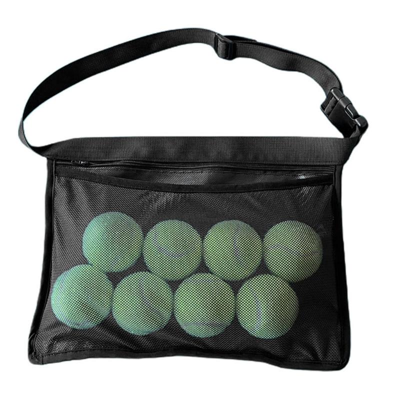 Tennis Ball Holder Pickleball Ball Wasit Pouch Large Capacity Zipper Tennis Ball Carrying Bag Travel Pocket Durable