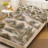 Fitted Sheet Set Chinese Classical Painting 3D Print 100% Microfiber Mattress Covers Breathable Bedding Set With 2 Pillowcases