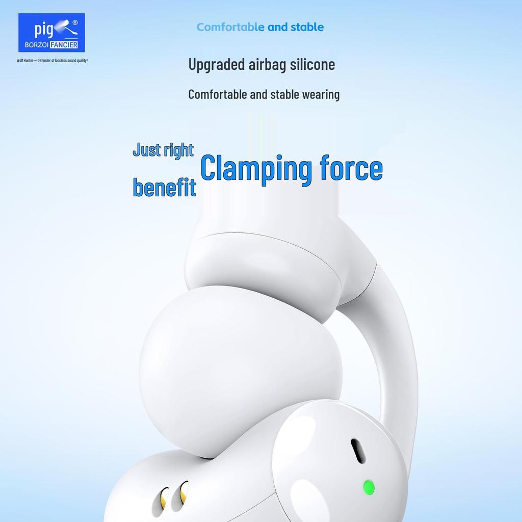 Wireless Ear Clip Bluetooth Earbuds - 22-Hour Battery, Waterproof, Sweatproof, Clear Calls, Long-Wearing, Sports Earphones