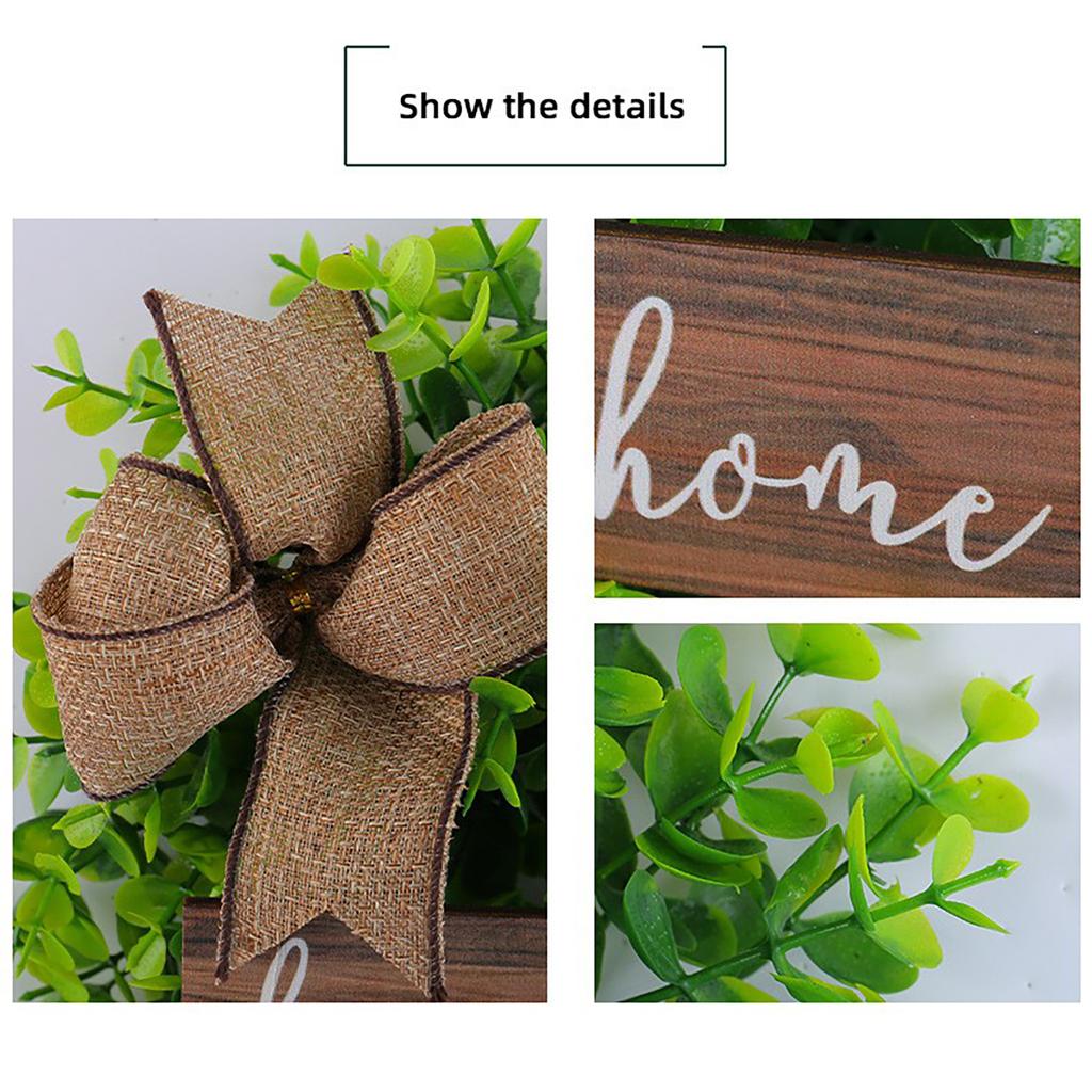 HOME Wooden Sign with 2 White Flowers Rustic Wall Door Hanger Decor