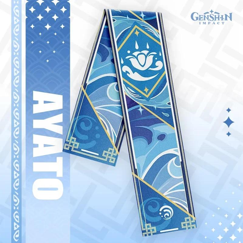 Anime Genshin Impact Soft Scarf Zhongli Hutao Cartoon Warm Shawl Wrap Genshin Klee Thick Muffler Neckerchief Winter Head Scarf