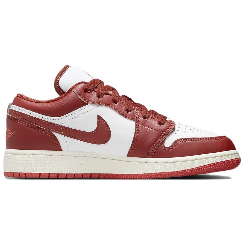 Zapatillas Air Jordan 1 Low SE GS Dune Red para niños, blancas, langosta y vela, FJ3465-160